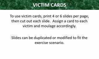 VICTIM CARDS