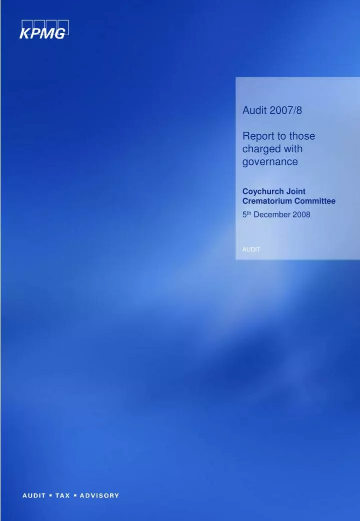 audit 2007 8 report to those charged with governance