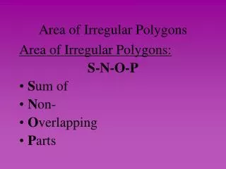Area of Irregular Polygons