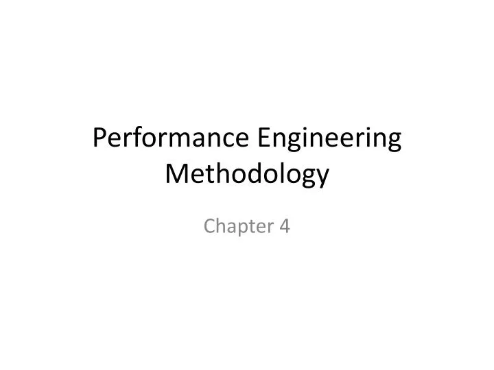 performance engineering methodology