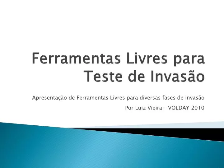 ferramentas livres para teste de invas o