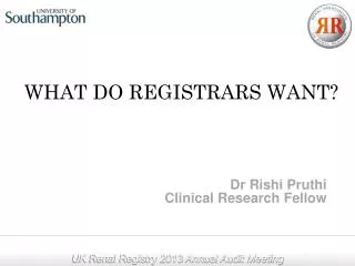 WHAT DO REGISTRARS WANT?