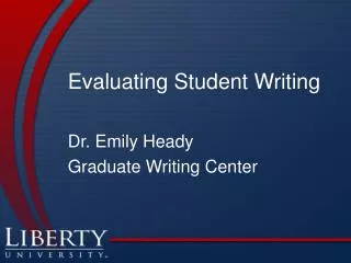 Evaluating Student Writing
