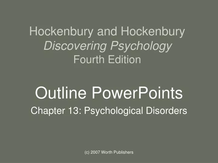 hockenbury and hockenbury discovering psychology fourth edition