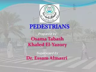 Prepared by Osama Tabash Khaled El- Yazory Supervised by Dr. Essam Almasri