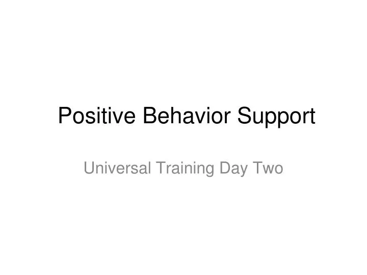 positive behavior support