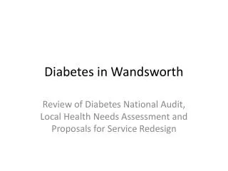 Diabetes in Wandsworth