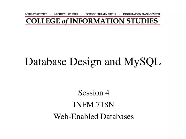 database design and mysql