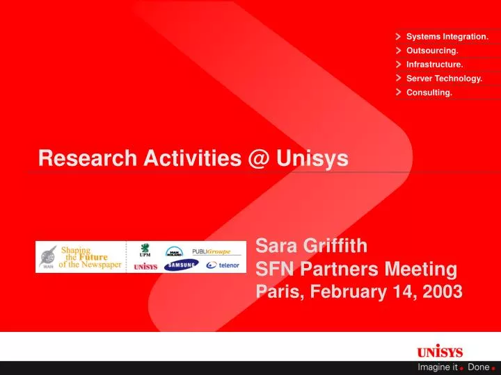 research activities @ unisys