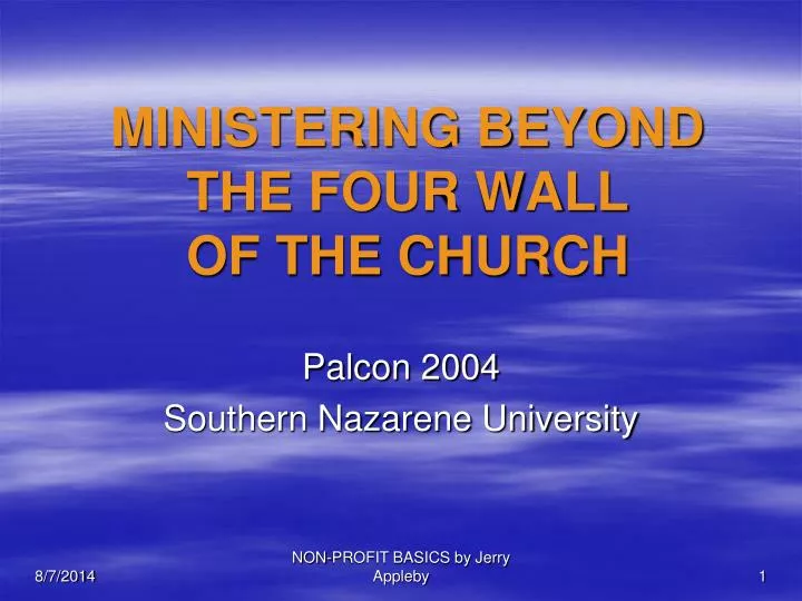 ministering beyond the four wall of the church
