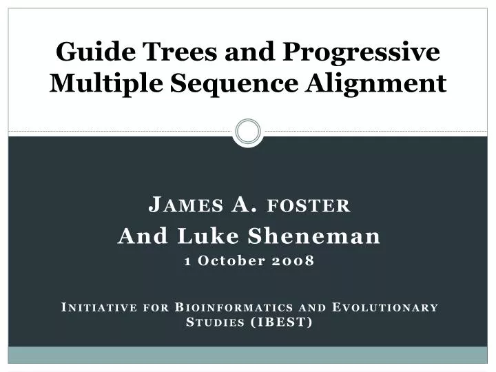 guide trees and progressive multiple sequence alignment