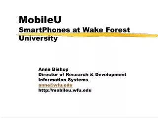 MobileU SmartPhones at Wake Forest University