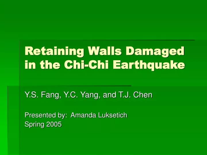 retaining walls damaged in the chi chi earthquake