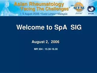 Welcome to SpA SIG