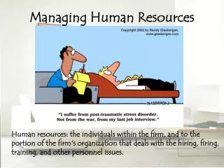 Managing Human Resources