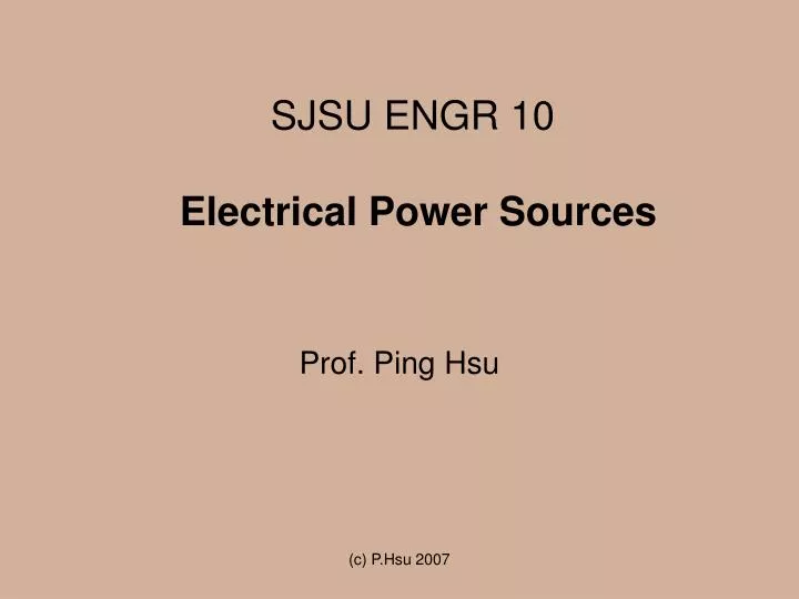 sjsu engr 10 electrical power sources
