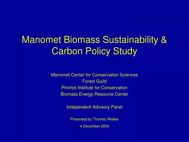 manomet biomass sustainability carbon policy study