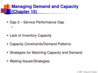 Managing Demand and Capacity (Chapter 15)
