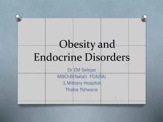 Obesity and Endocrine Disorders