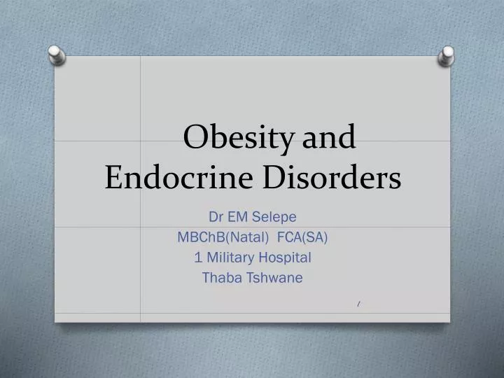 obesity and endocrine disorders