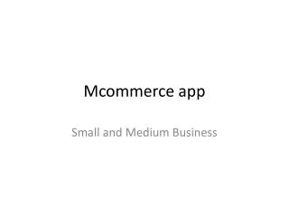 Mcommerce app