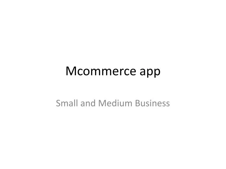 mcommerce app