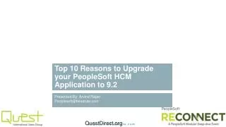 Top 10 Reasons to Upgrade your PeopleSoft HCM Application to 9.2