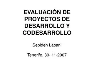 evaluaci n de proyectos de desarrollo y codesarrollo