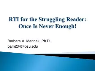 RTI for the Struggling Reader: Once Is Never Enough!