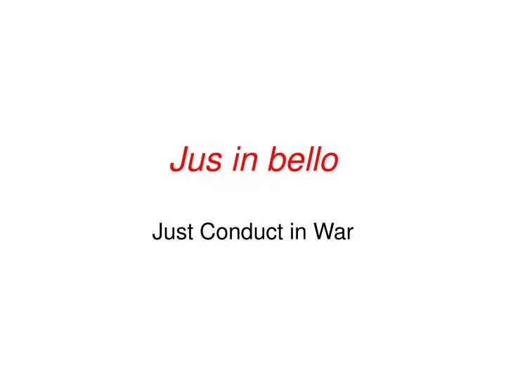 just conduct in war