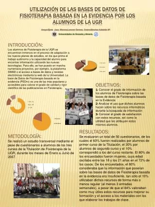 utilizaci n de las bases de datos de fisioterapia basada en la evidencia por los alumnos de la ugr