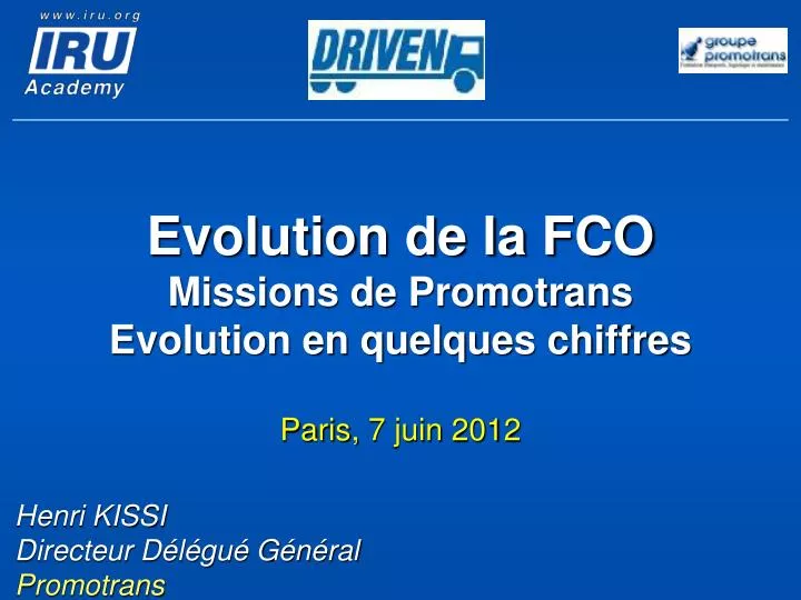 evolution de la fco missions de promotrans evolution en quelques chiffres