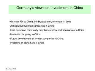 Germany‘s views on investment in China