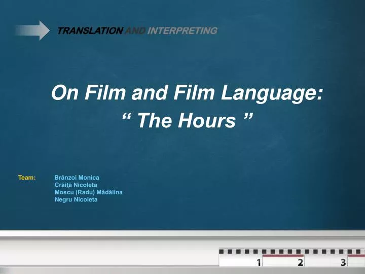 on film and film language the hours