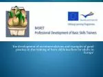 Enhancing Adult Basic Skills Teacher Training Across Europe: Best Practices and Recommendations - slide 1