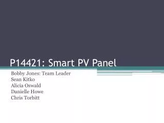 P14421: Smart PV Panel