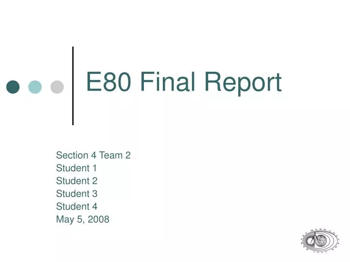 e80 final report