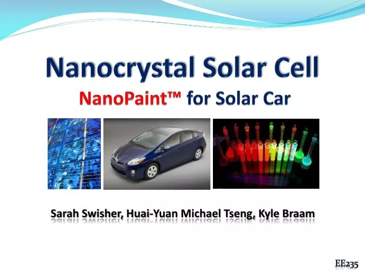 nanocrystal solar cell nanopaint for solar car