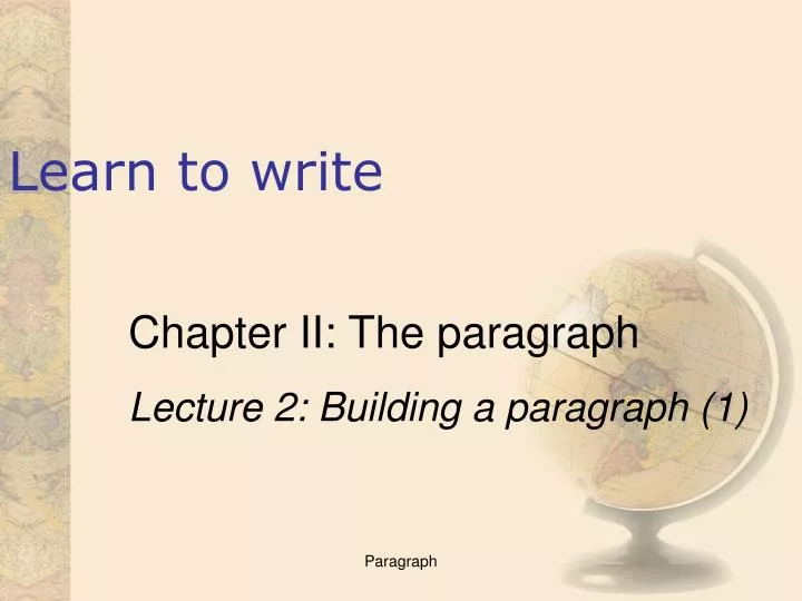 learn to write