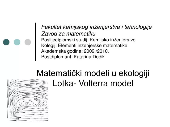matemati ki modeli u ekologiji lotka volterra model