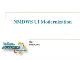 NMDWS UI Modernization