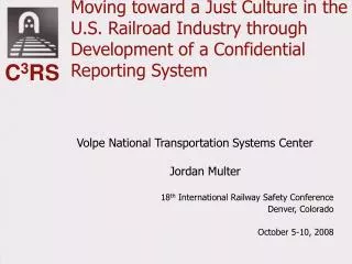 Volpe National Transportation Systems Center Jordan Multer