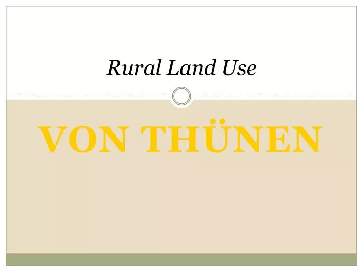 rural land use