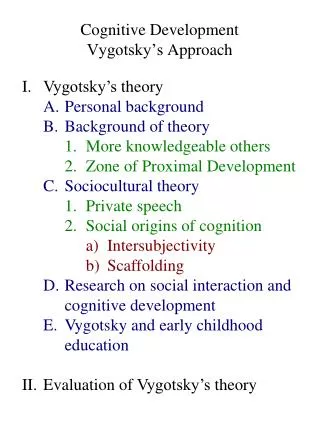 cognitive development vygotsky s approach
