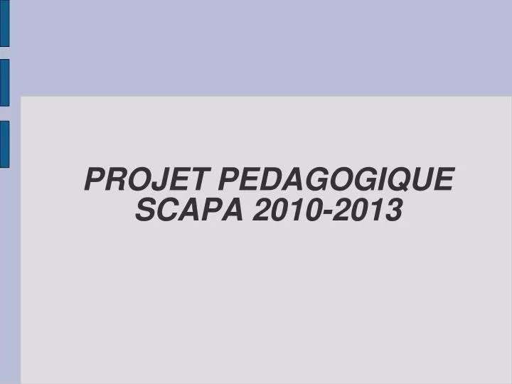 projet pedagogique scapa 2010 2013