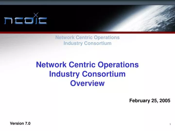 network centric operations industry consortium overview