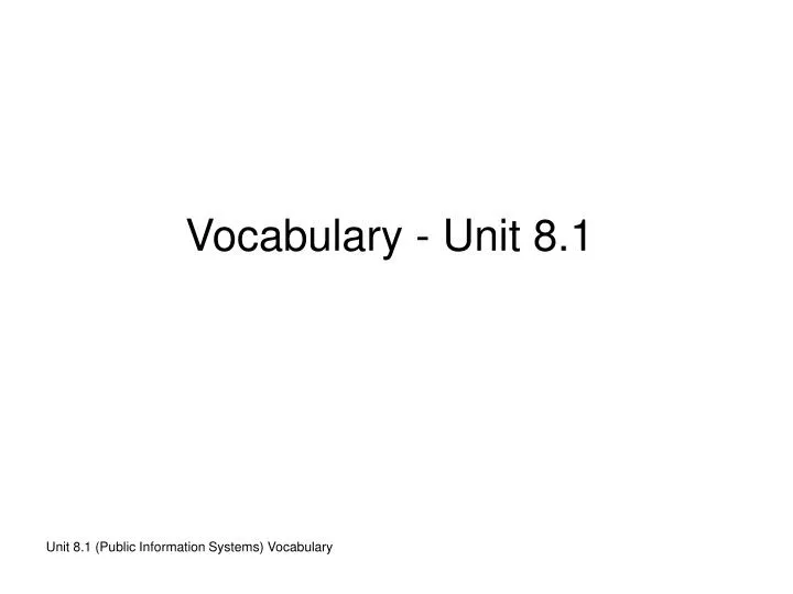 vocabulary unit 8 1