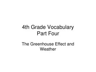 4th Grade Vocabulary Part Four