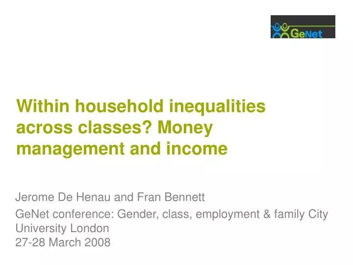 within household inequalities across classes money management and income