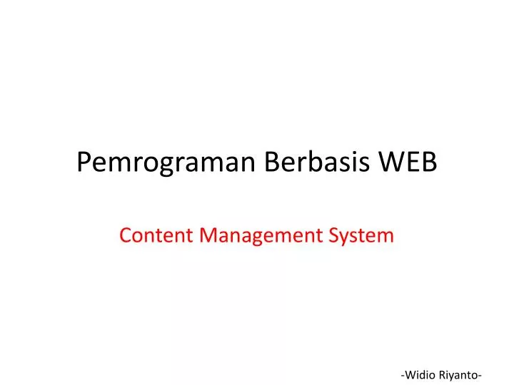 pemrograman berbasis web